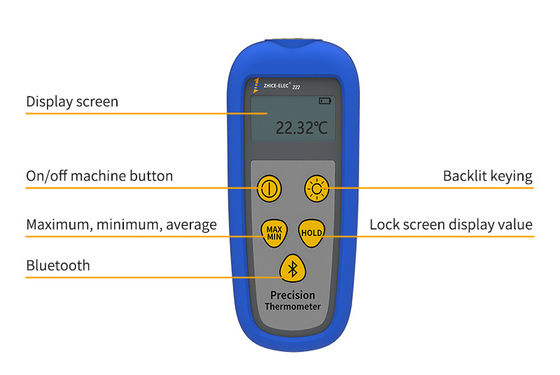 단일 채널 RTD 온도 측정기 -200~660°C 장 줄기 스테인리스 스틸